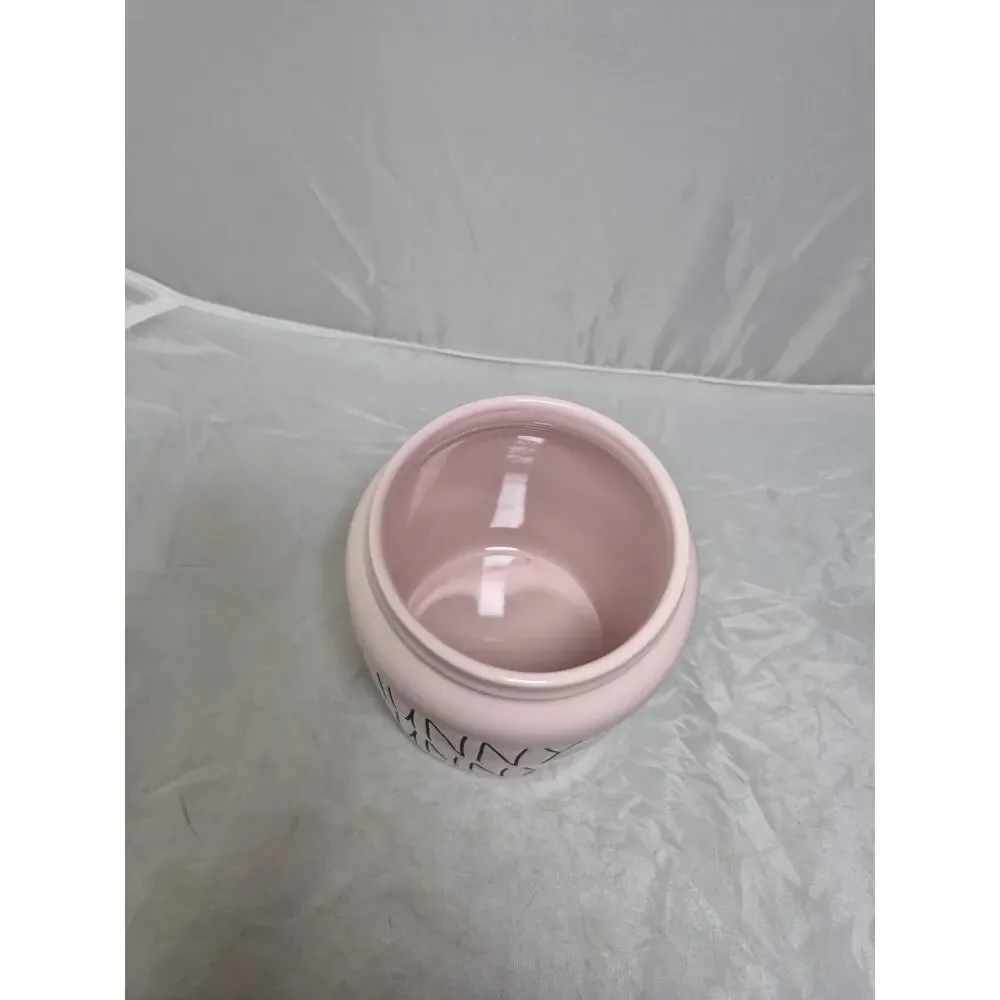 💥 Rae Dunn HUNNY BUNNY Bunny Head Pink Canister Cookie Jar NEW